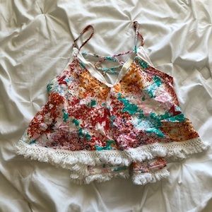 Multicolor strappy Dani collection crop top